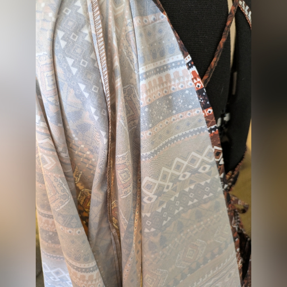 SHEIN Rust, Cream & Black Boho Wrap Maxi Dress - Picture 13 of 13